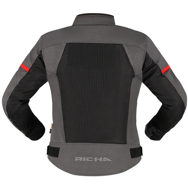 Richa Auyan Ladies Waterproof Jacket - Black / Grey / Red