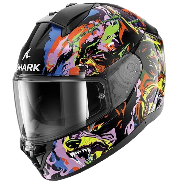 Shark Ridill 2 Full Face Helmet Raging Beast KVY - Black / Pink / Yellow