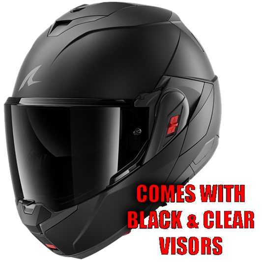 Shark OXO Dark Shadow Flip Front Helmet KMA - Matt Black