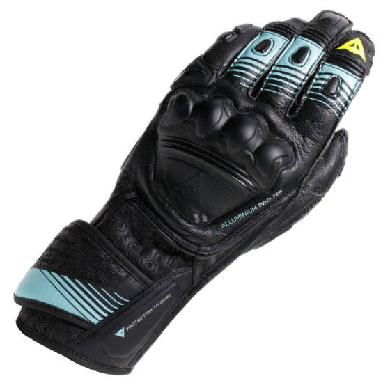 Dainese Fiero Metal Gloves  - Black / Water / Fluo Yellow