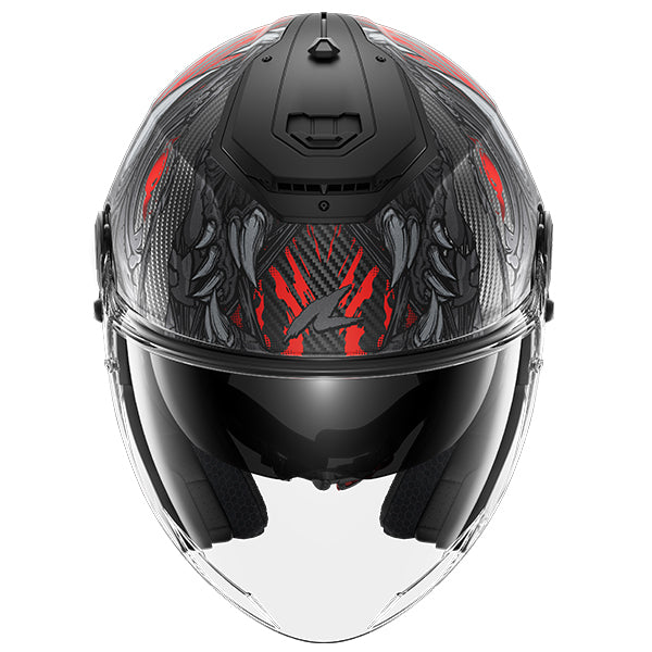 Shark Rs Jet Carbon Shaytan Mat KRA - Black / Red