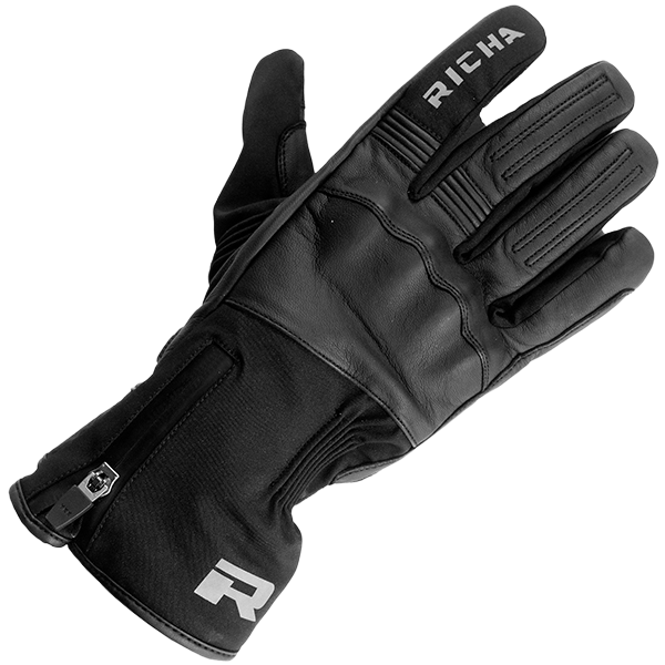 Richa Strada Leather Waterproof Gloves - Black