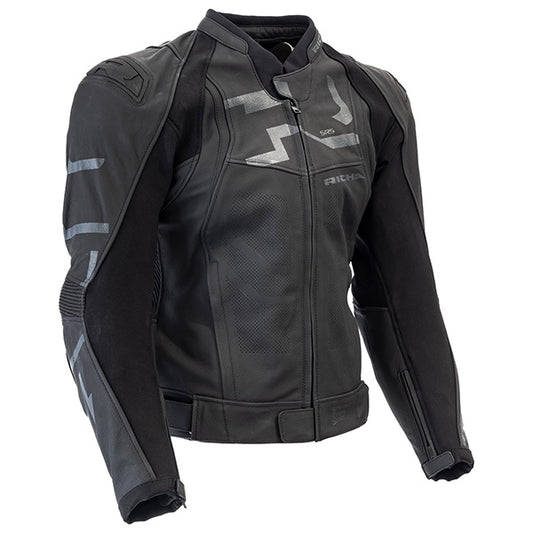 Richa Stradale Leather Sports Jacket - Black / Black