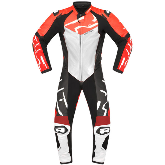 Richa Stradale GP Leather 1pc Suit - Blood Red / White