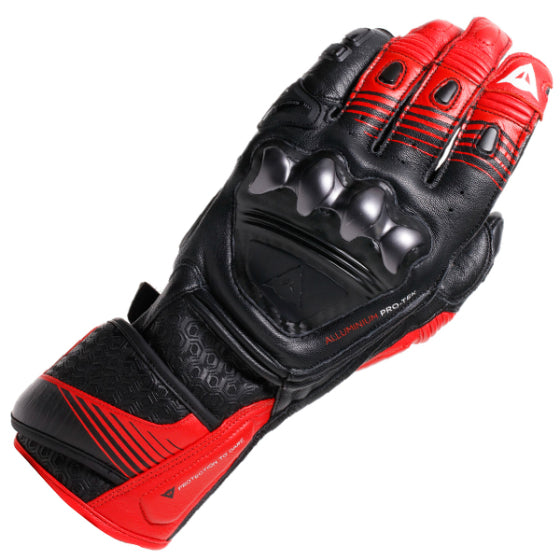Dainese Fiero Metal Gloves - Black / Red / Lava / White