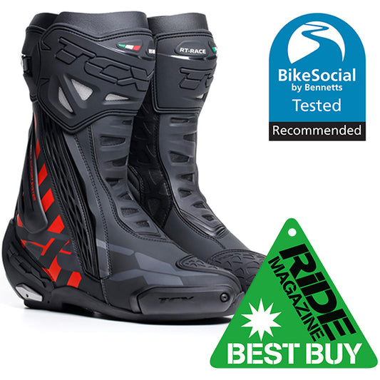 TCX RT-Race Leather Sports Boots 606 - Black / Red