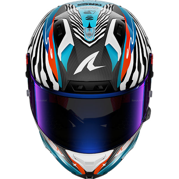 Shark Aeron-GP FIM 2 Speed-Fancy DWB - Carbon / White / Blue