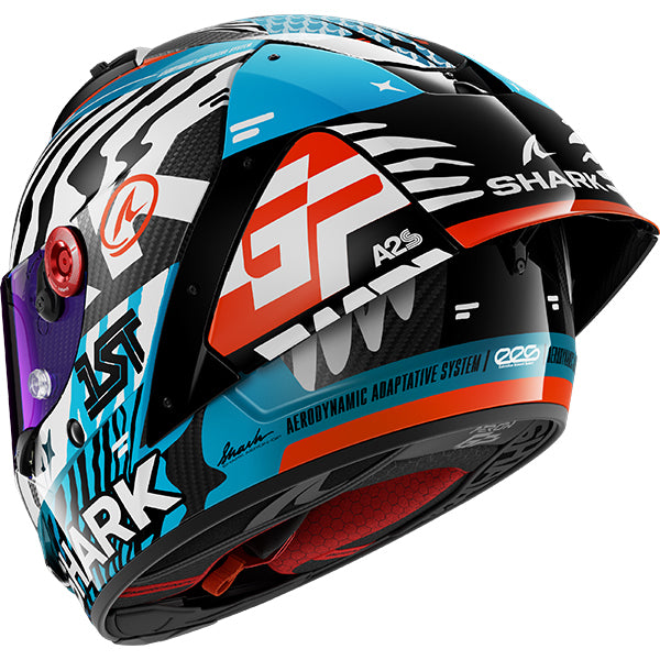 Shark Aeron-GP FIM 2 Speed-Fancy DWB - Carbon / White / Blue