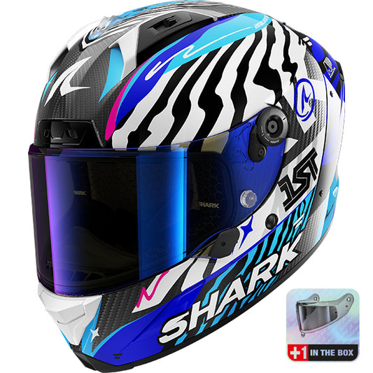 Shark Aeron Speed-Fancy DWB - Carbon / White / Blue
