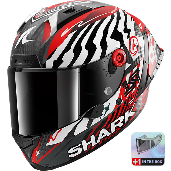 Shark Aeron-GP FIM 2 Speed-Fancy DWR - Matt Carbon / White / Red