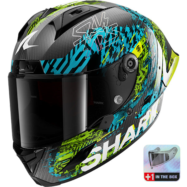 Shark Aeron-GP FIM 2 Speed-Vib DBG - Carbon / Blue / Green