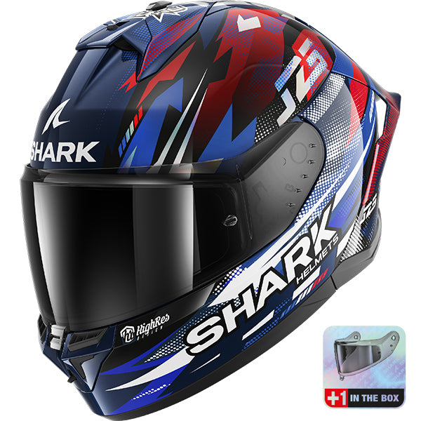 Shark Skwal Cup Zarco GP De France BUR - Blue / Chrome / Red