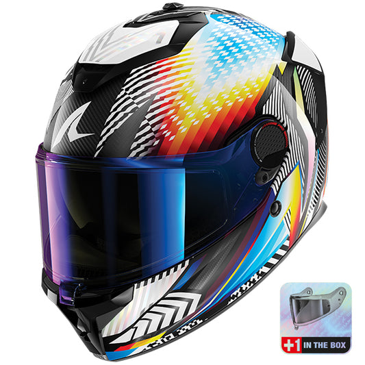 Shark Spartan GT Pro Carbon Sthyr DWU - White / Yellow / Blue
