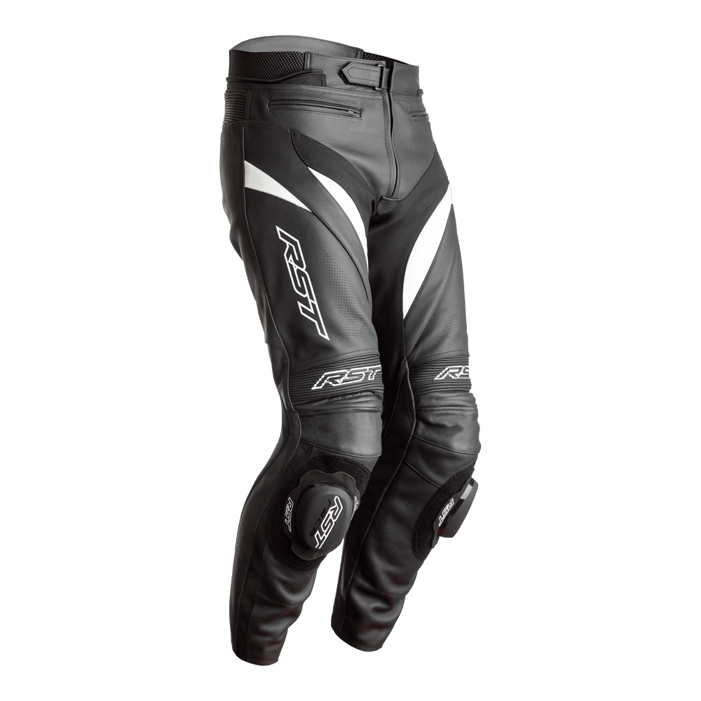 RST Tractech Evo 4 CE Mens Leather Jeans - Black / White .