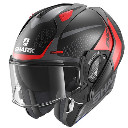 Shark Evo GT Flip Front Helmet Encke KRA - Mat Black / Red / Anthracite