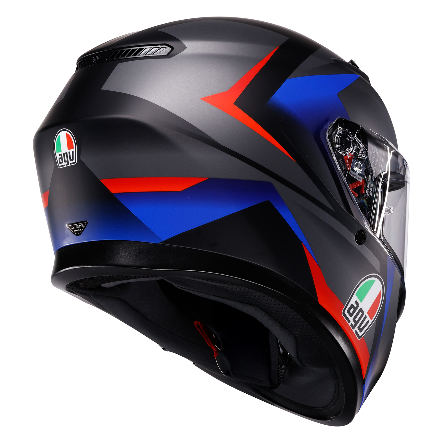 AGV K3 ECE 22.06 Striga - Matt Black / Blue / Red