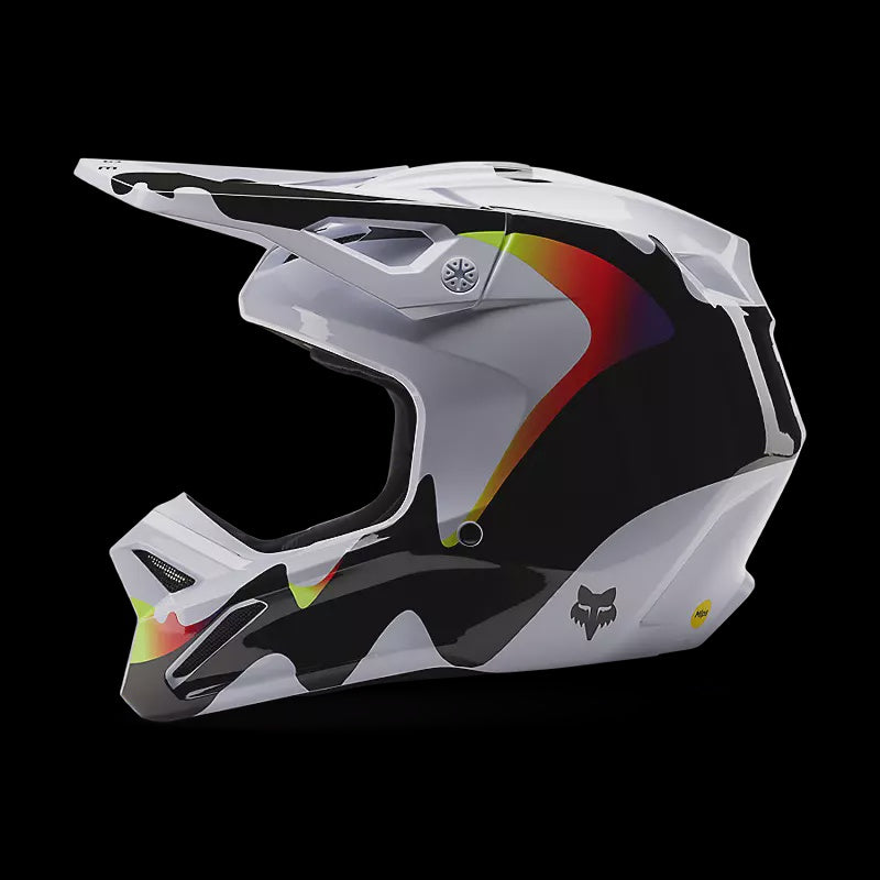 Fox V1 Kozmik Motocross Off-Road Helmet - Black / White