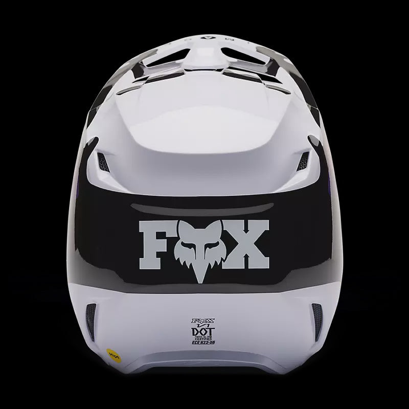 Fox V1 Kozmik Motocross Off-Road Helmet - Black / White