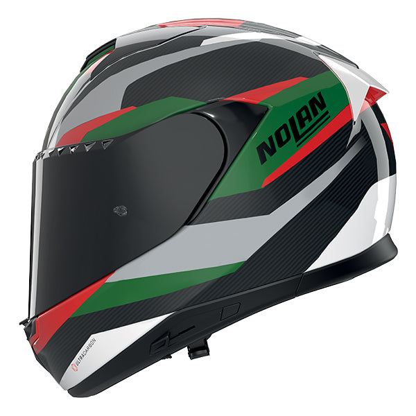 Nolan X-904 Ultra Carbon Calibro 346 - Carbonio / Argento / Verde / Rosso