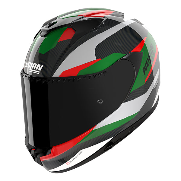 Nolan X-904 Ultra Carbon Calibro 346 - Carbonio / Argento / Verde / Rosso