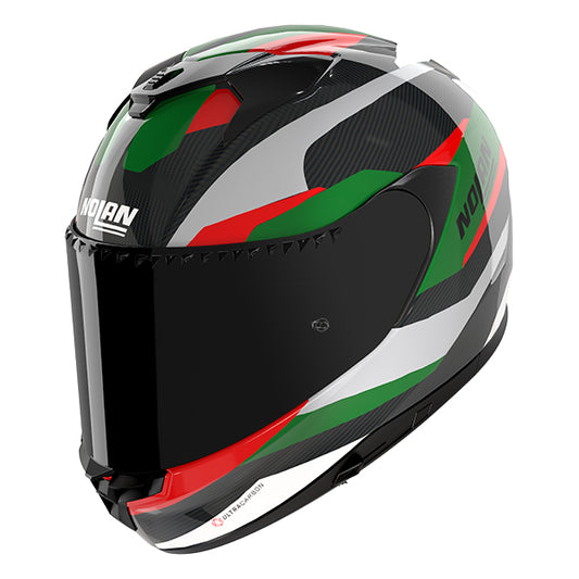 Nolan X-904 Ultra Carbon Calibro 346 - Carbonio / Argento / Verde / Rosso
