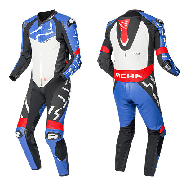 Richa Stradale GP Leather  1 Piece Suit  - Blue / White / Black / Red