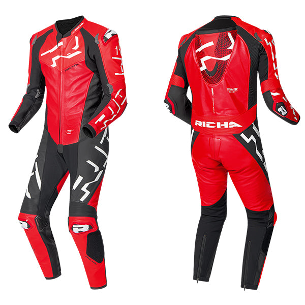 Richa Stradale GP Leather  1 Piece Suit - Red / Red / Black