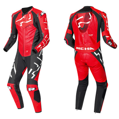 Richa Stradale GP Leather 1 Piece Suit - Red / Red / Black