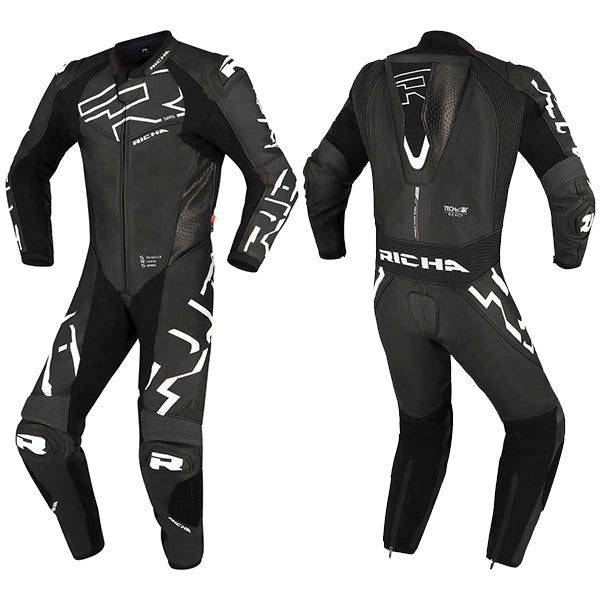 Richa Stradale GP Leather 1 piece Suit - Black / White