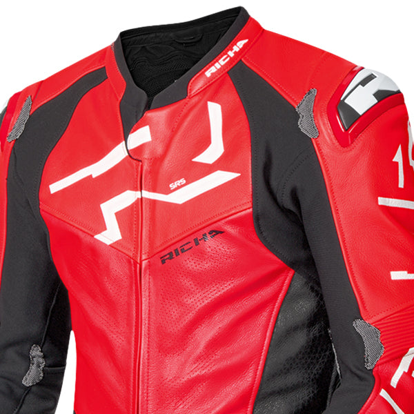 Richa Stradale GP Leather  1 Piece Suit - Red / Red / Black