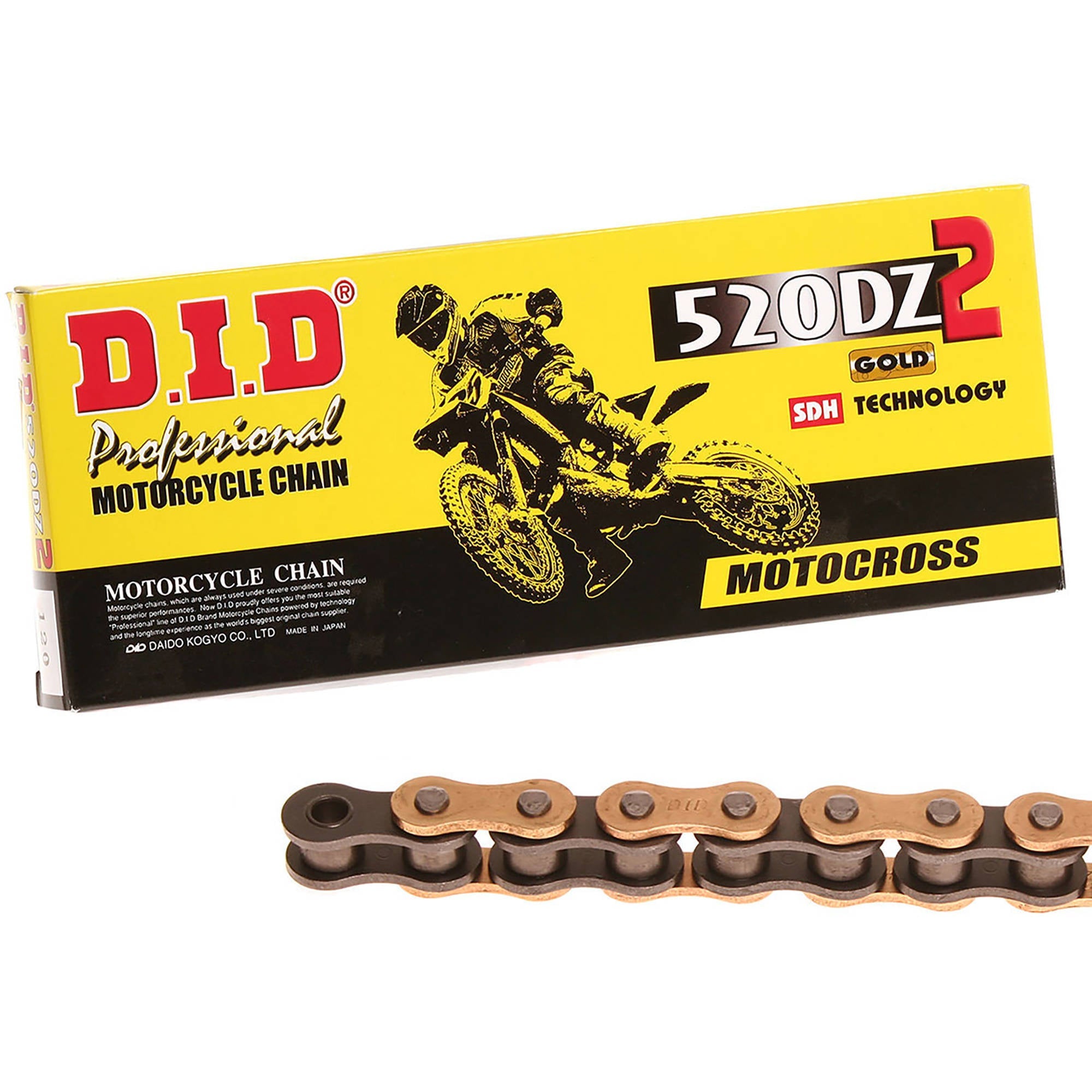 DID Chain 520 DZ2 Racing - Gold / Black