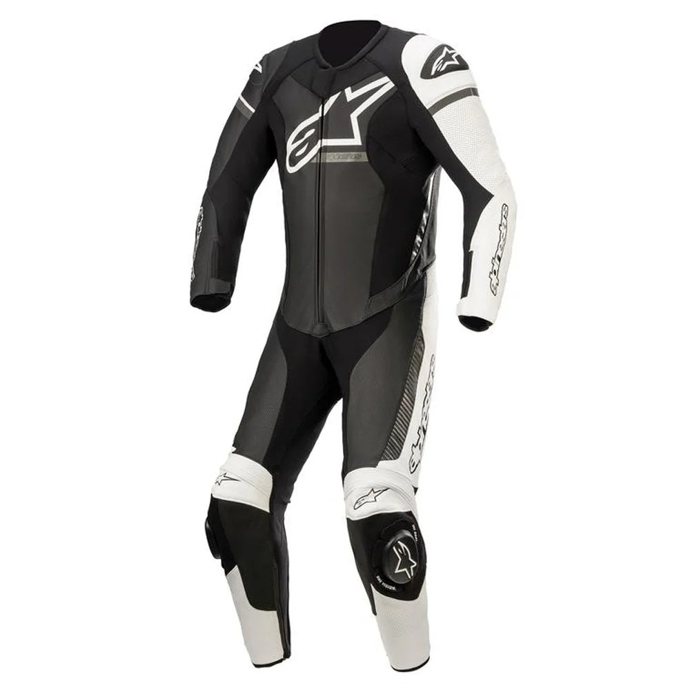 Alpinestars GP Force Phantom Leather 1 Piece Racing Suit - Black / White / Metallic Grey