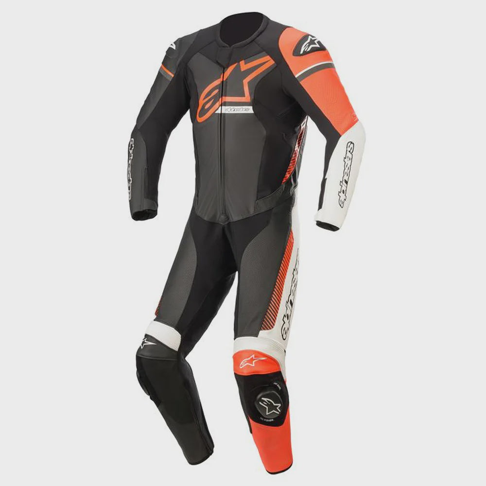 Alpinestars GP Force Phantom 1 Piece Leather Racing Suit - Black / White / Red