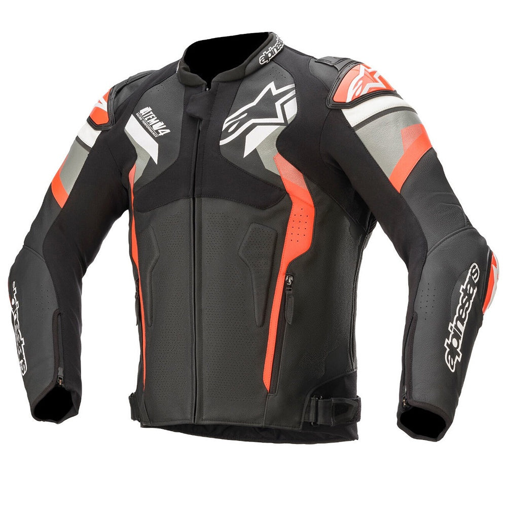 Alpinestars Atem v4 Leather Jacket - Black / Grey / Fluo Red