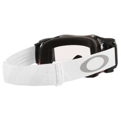 Oakley Airbrake Tuff Blocks White Roll Off MX Goggles - Clear Lens