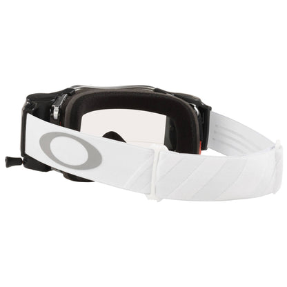 Oakley Airbrake Tuff Blocks White Roll Off MX Goggles - Clear Lens