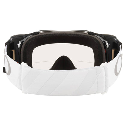 Oakley Airbrake Tuff Blocks White Roll Off MX Goggles - Clear Lens