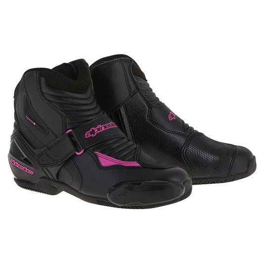 Alpinestars Stella SMX 1 R Women's Short Boots - Black / Fuschia