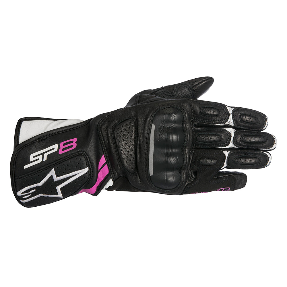 Alpinestars Stella SP-8 v2 Gloves - Black / White / Fuchsia