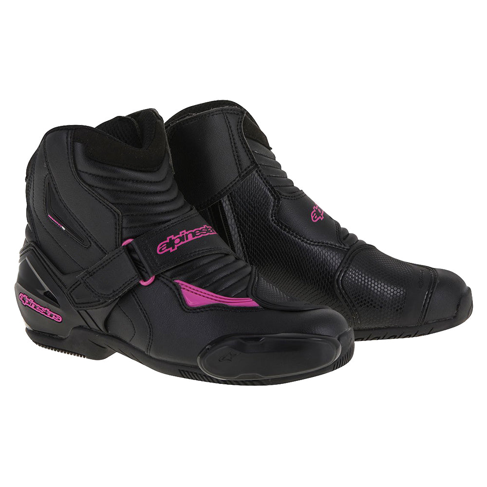 Alpinestars Stella SMX 1 R Women's Short Boots - Black / Fuchsia