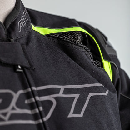 RST Sabre CE Mens Textile Jacket - Black / Grey / Flo Yellow .