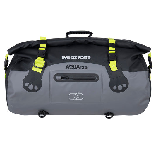 Oxford Aqua T-30 Roll Bag- Black / Grey / Fluo