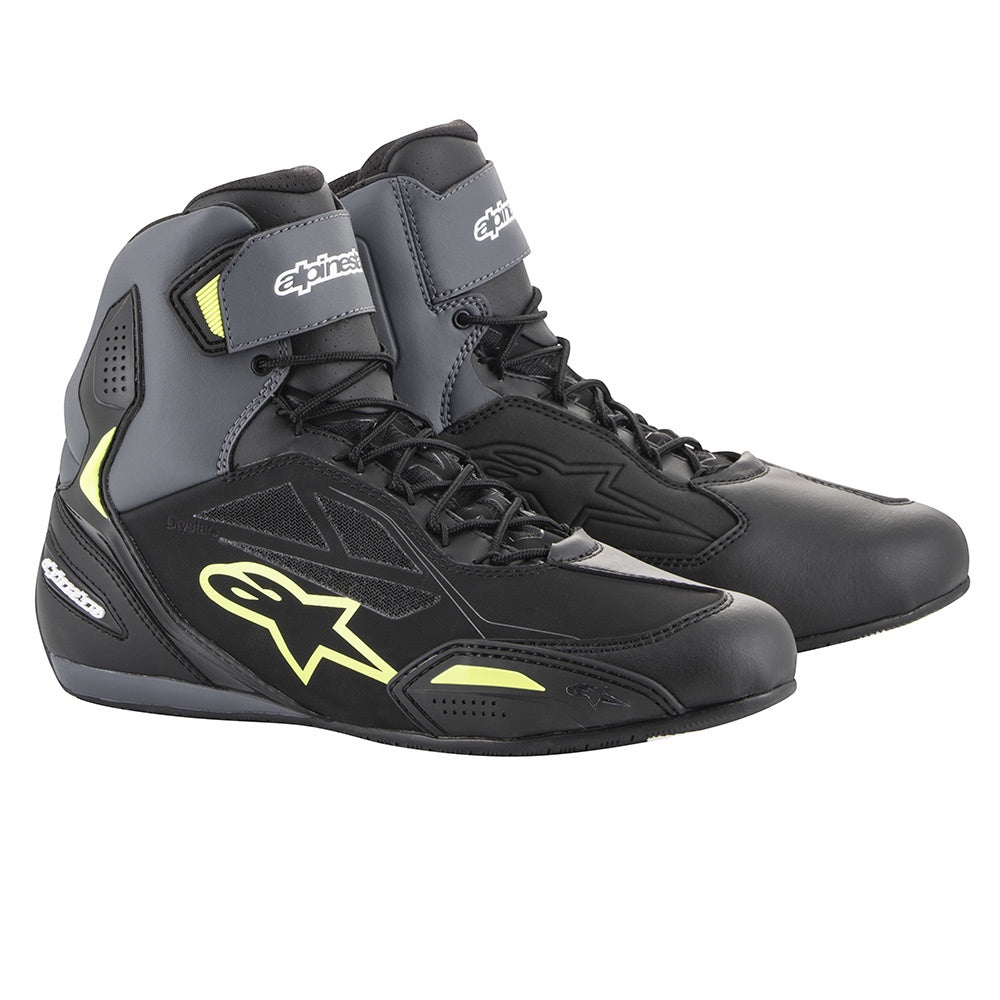 Alpinestars Faster 3 Drystar Waterproof Boots - Black / Grey / Yellow Fluo