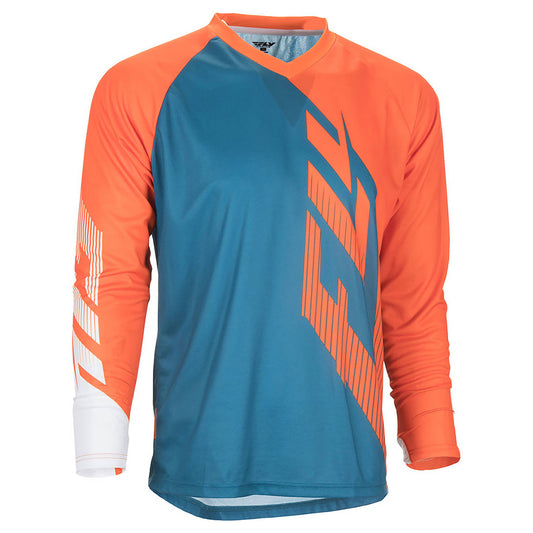 Fly Radium Mountain Bike Jersey - Dark Teal / Orange / White