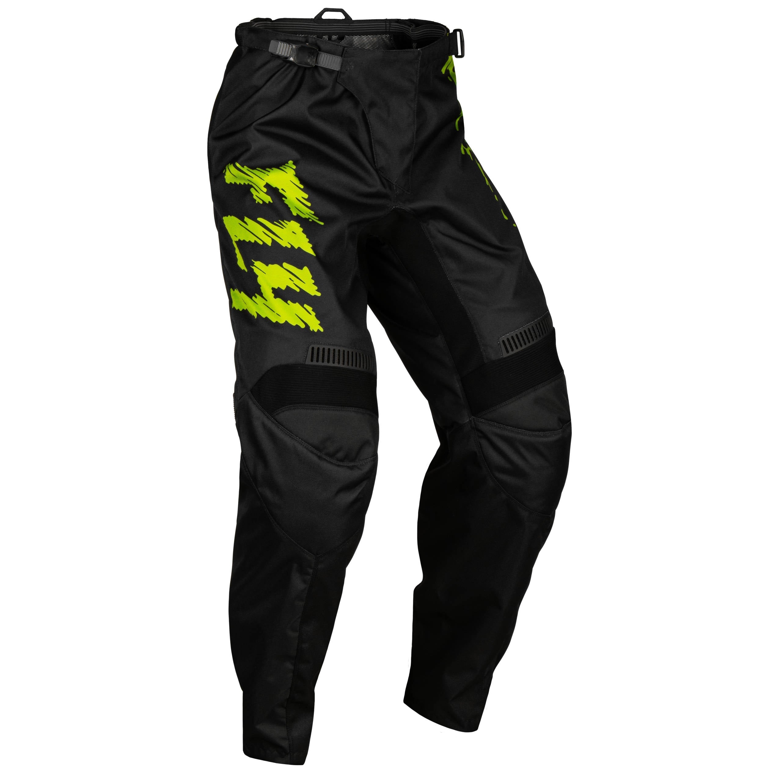 Fly F-16 2024 Youth Pants - Black / Neon Green / Light Grey