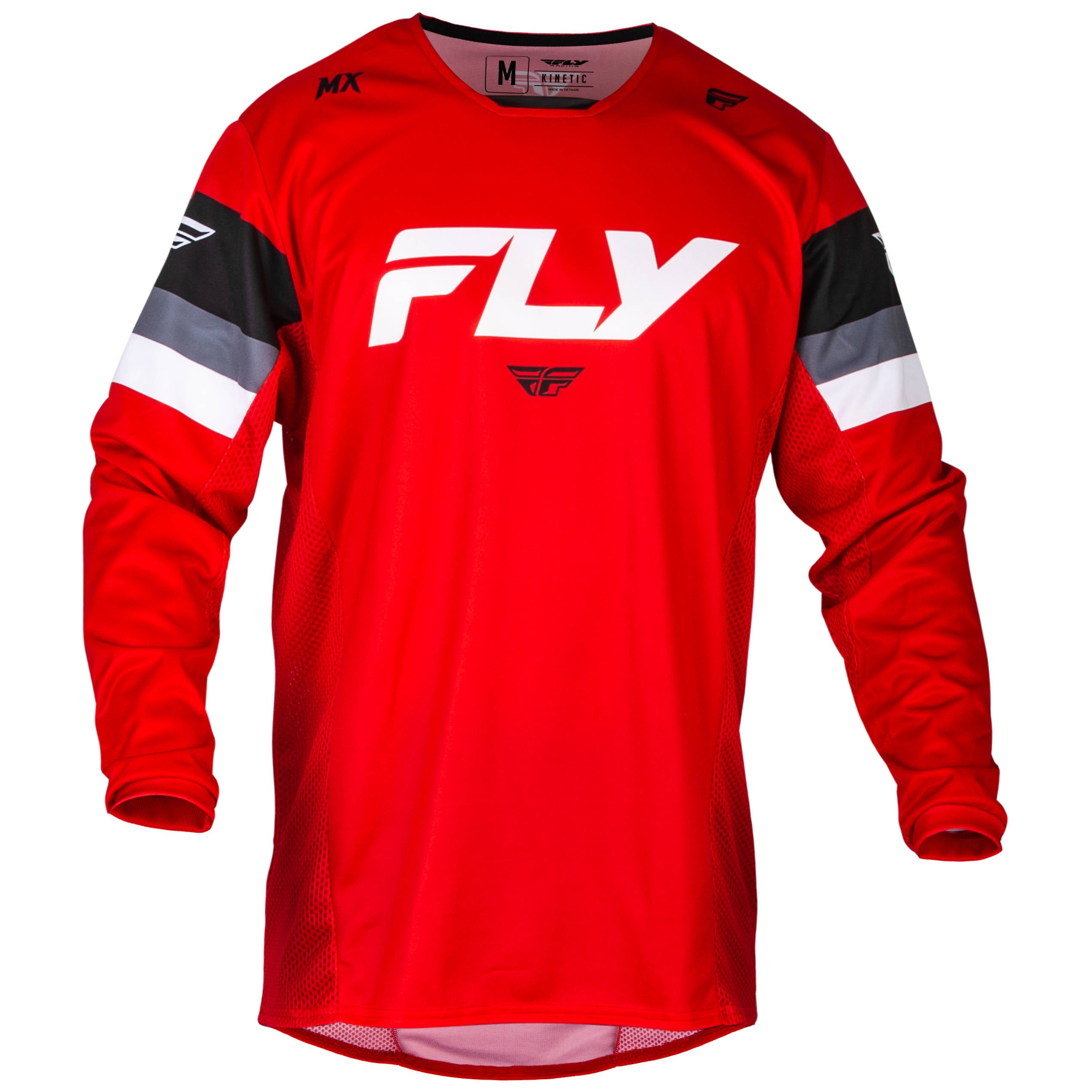 Fly Kinetic 2024 Prix Youth Jersey - Red / Grey / White