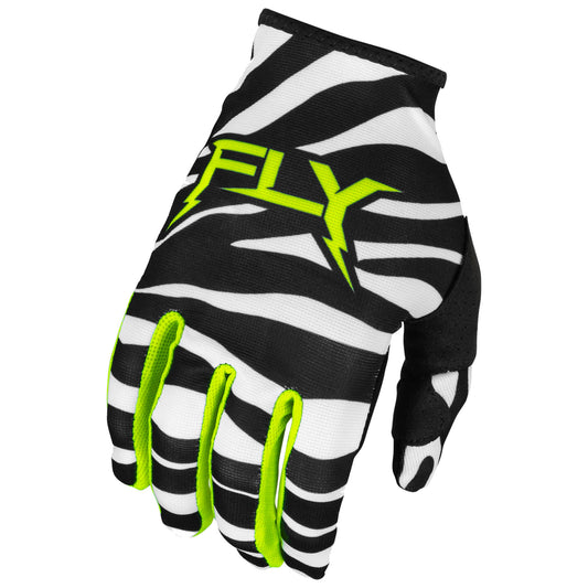 Fly Lite 2024 Gloves - Uncaged Black / White / Neon Green