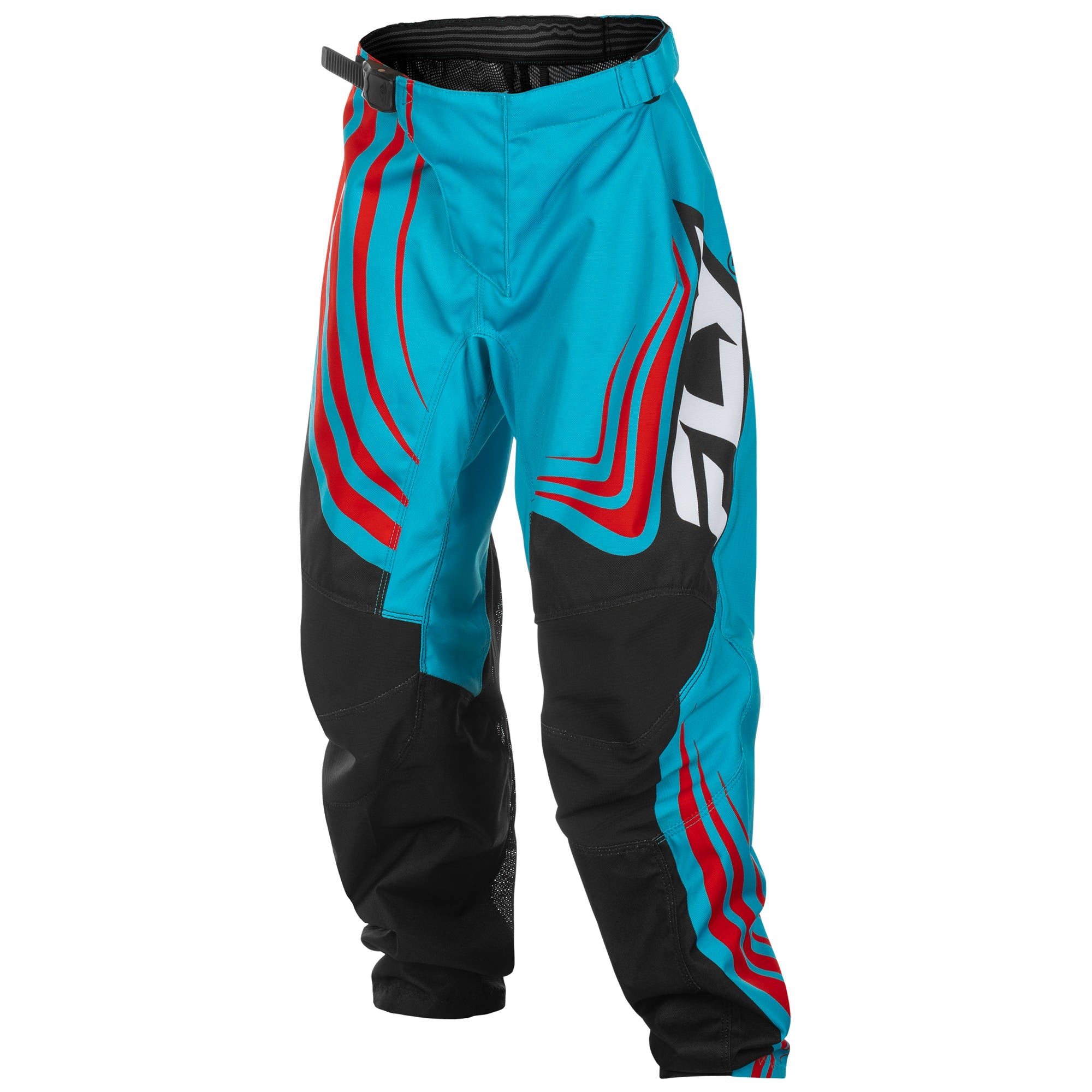 Fly F-16 2025 Youth Pants - Cyan / Black / Red