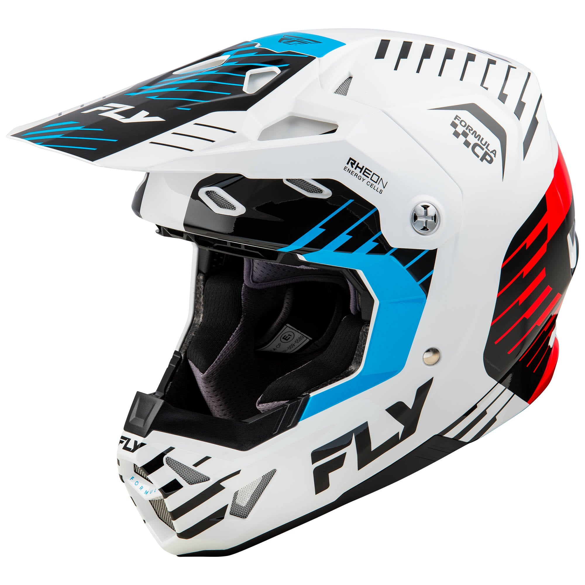 Fly Formula CP Slice Helmet - White / Red / Cyan
