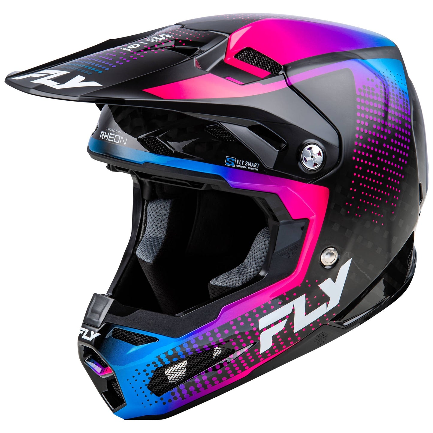 Fly Formula S Protocol Carbon Helmet - Black Carbon / Blue / Pink